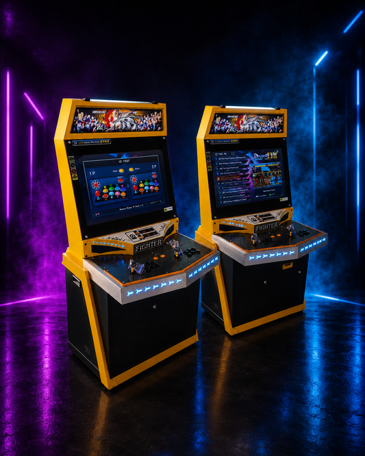 black & Yellow Infinity Rumble Retro Fighter Twin Arcade Package